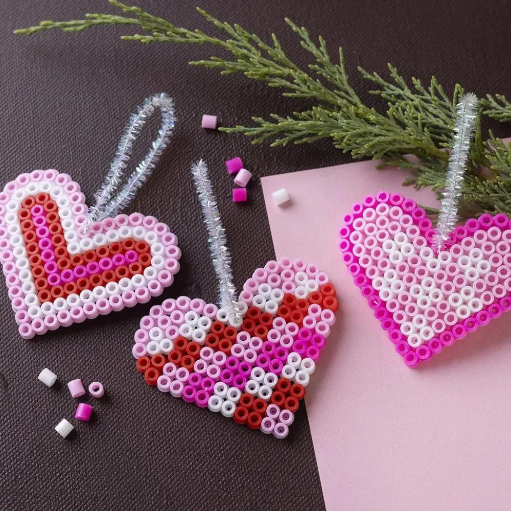 Jul<Creativ Company Julepose - Julehjerter af rørperler