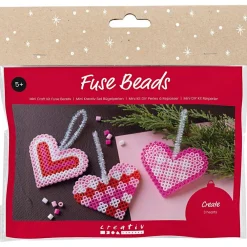 Jul<Creativ Company Julepose - Julehjerter af rørperler