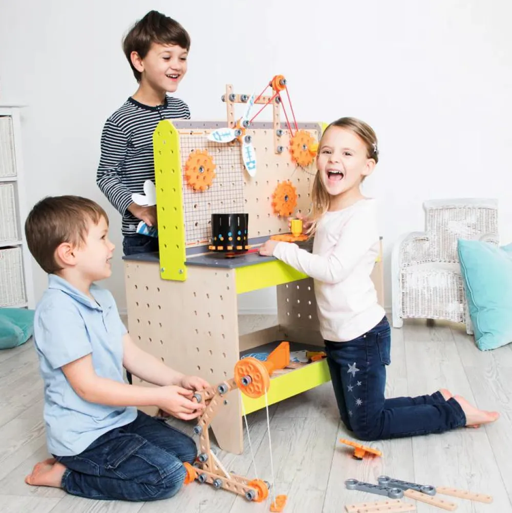 Stem Læringslegetøj|Eksperimenter<Beleduc Junior Opfinder - Værktøjsbænk (Institutionsegnet)
