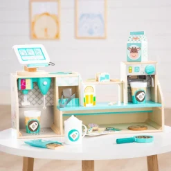 Legekøkken & Legemad<Melissa & Doug Kaffebar i træ, 35 dele