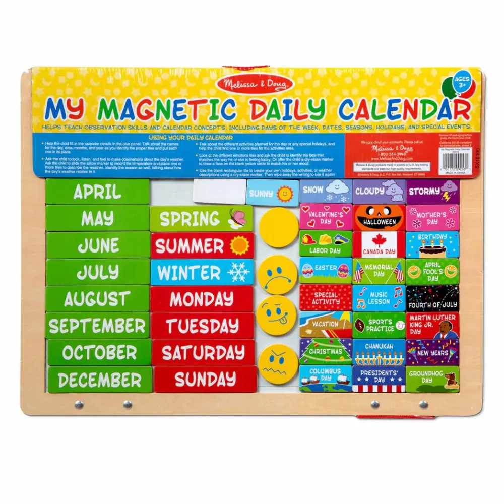 Til Børneværelset|Sprog & Leg<Melissa & Doug Kalendertavle - Magnetisk