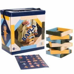 Trælegetøj|Montessori<KAPLA klodser - Blå/Gul/Grøn, 120 stk