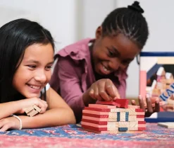 Trælegetøj|Montessori<KAPLA klodser - Blå/Rød/Pink, 120 stk
