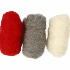 Kreativ Leg|Jul<Creativ Company Kartet uld - Rød/grå/råhvid, 3 x 10 gr.