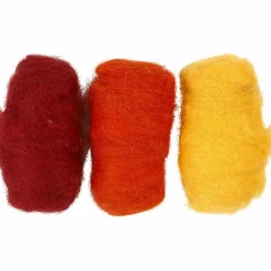 Jul|Kreativ Leg<Creativ Company Kartet uld - Rød/orange/gul, 3 x 10 gr.