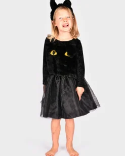 Halloween|Fastelavn<Den Goda Fen Kattekjole- og ører, str. 4-6 år