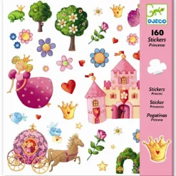 Tegne- & Malegrej<Djeco Klistermærker - Prinsesseliv, 160 stk.