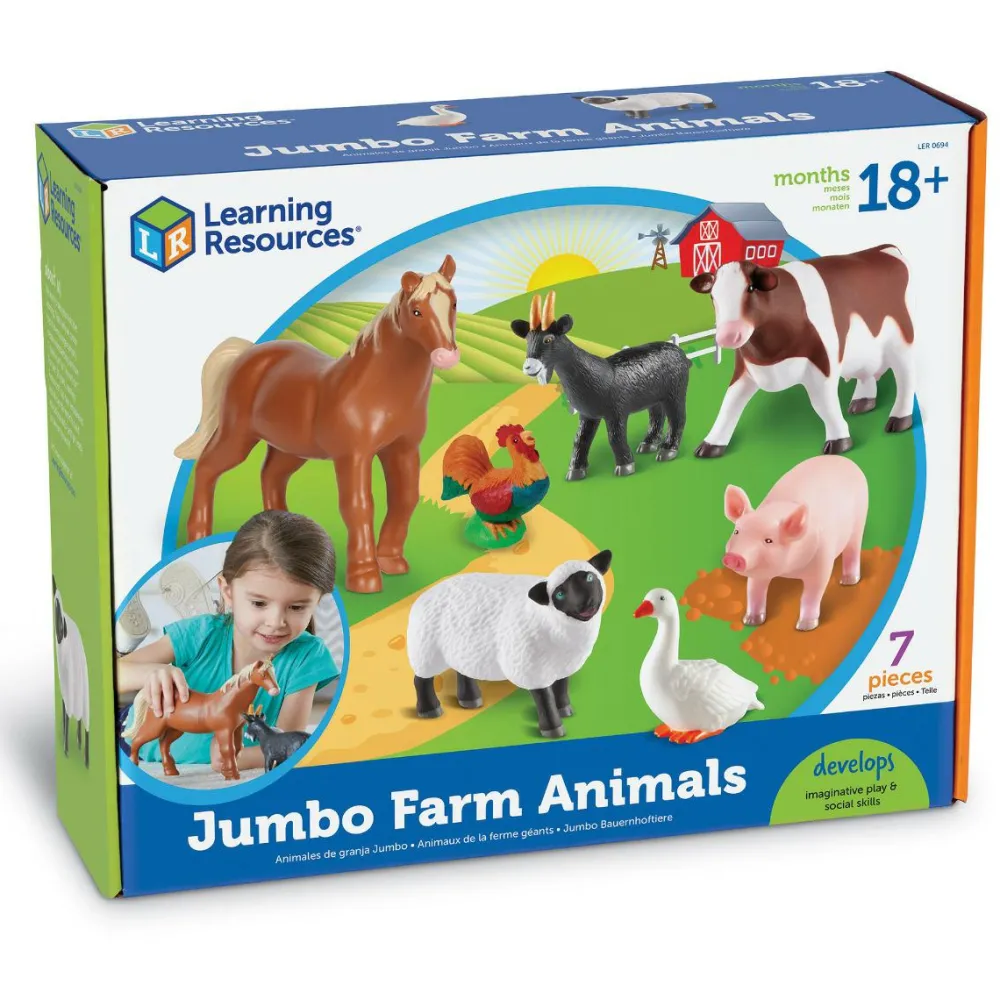 Tumlinge Legetøj|Dyrefigurer<Learning Resources Kæmpe bondegårdsdyr, 7 stk