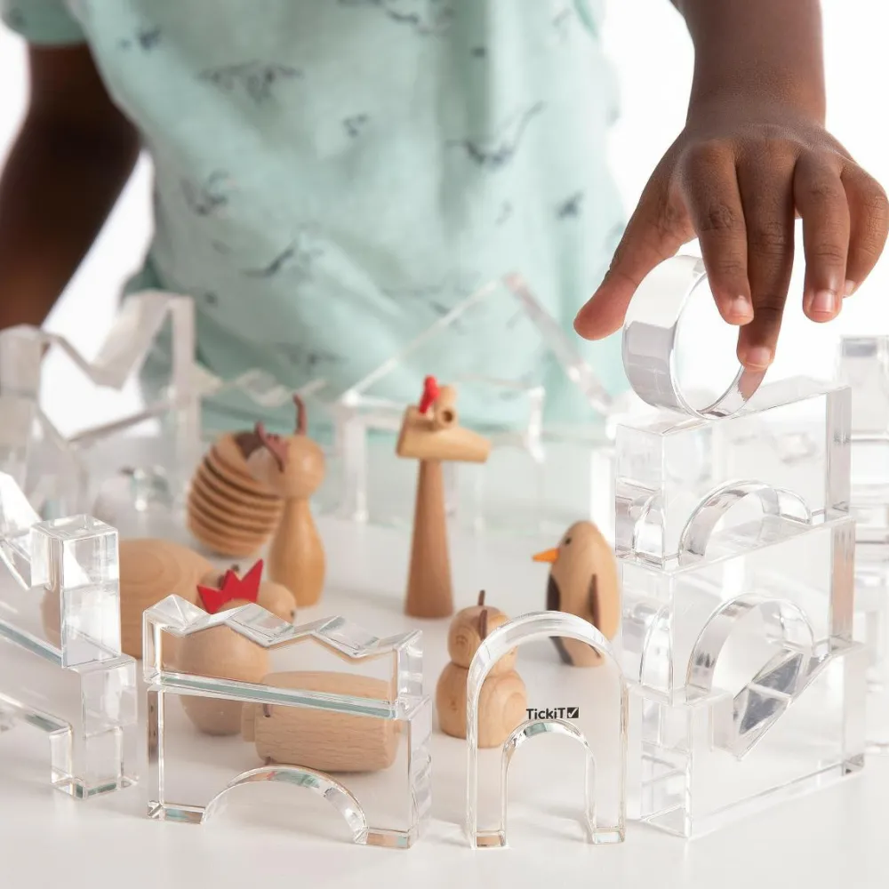 Montessori|Lysborde<tickit® Krystalformer - Transparent, 25 stk