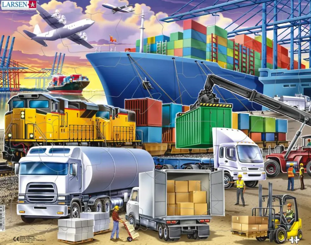Puslespil<Larsen puslespil - Containerhavn, 37 brikker