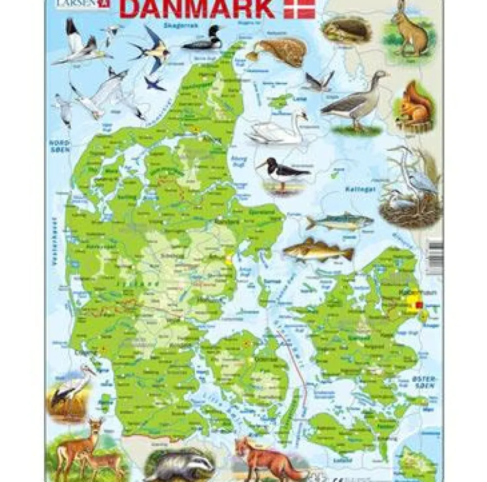 Naturvidenskab|Puslespil<Larsen puslespil -Danmarkskort