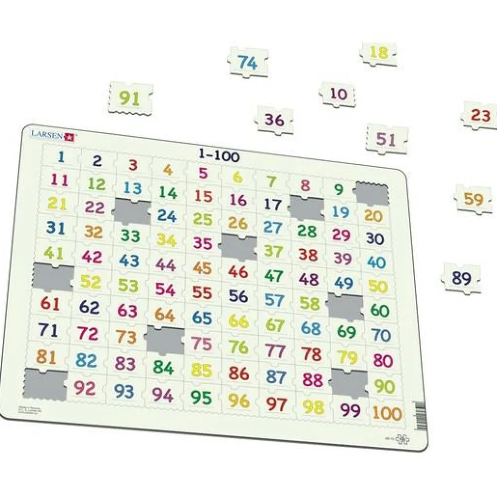 Matematik & Leg|Puslespil<Larsen Puslespil - Tæl til 100