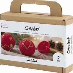Kreativ Leg|Jul<Creativ Company Lav hæklede julekugler, 2 stk