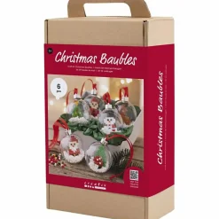 Jul<Creativ Company Lav julekugler m. perlefigurer, 6 stk