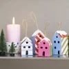 Jul<Creativ Company Lav juleophæng med julehuse, 4 stk