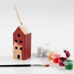 Jul<Creativ Company Lav juleophæng med julehuse, 5 stk