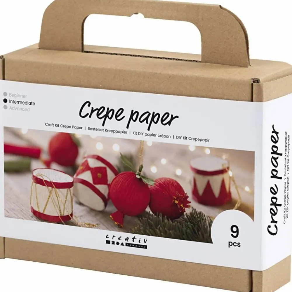 Jul<Creativ Company Lav julepynt af crepepapir, 9 stk