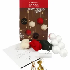 Jul<Creativ Company Lav nålefiltede julekugler, 6 stk