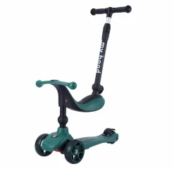Tumlinge Legetøj|Løbehjul<My Hood Løbehjul/Løbecykel - Kick'n'Ride, Mørkegrøn