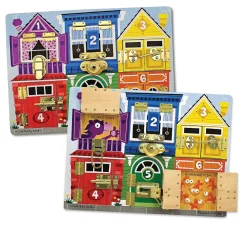 Vis Alle Varer (Særlige Behov)|Finmotorik<Melissa & Doug Låsebræt - låsehus med dyr