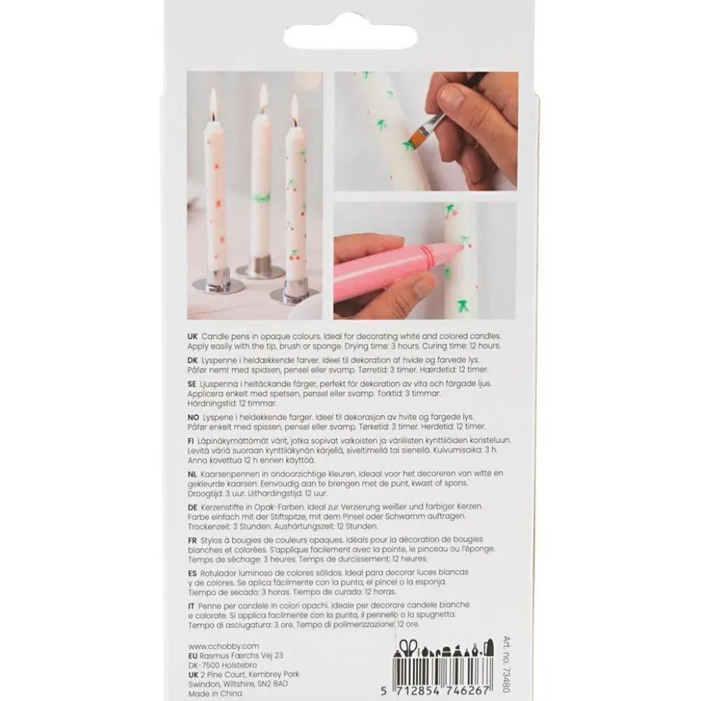 Kreativ Leg<Creativ Company Lyspenne - Blå/pink/lilla/gul, 4 x 30 ml