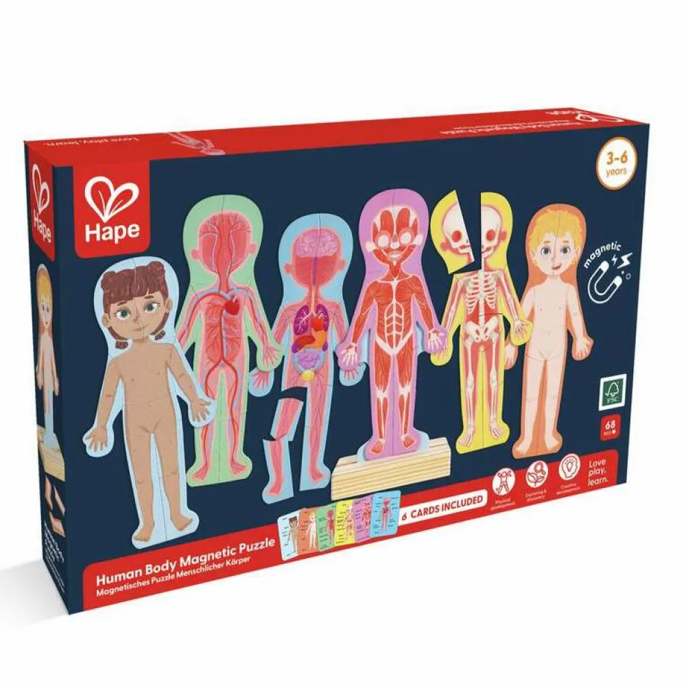 Anatomi/Kroppen|Puslespil<Hape Magnetisk puslespil - Anatomi