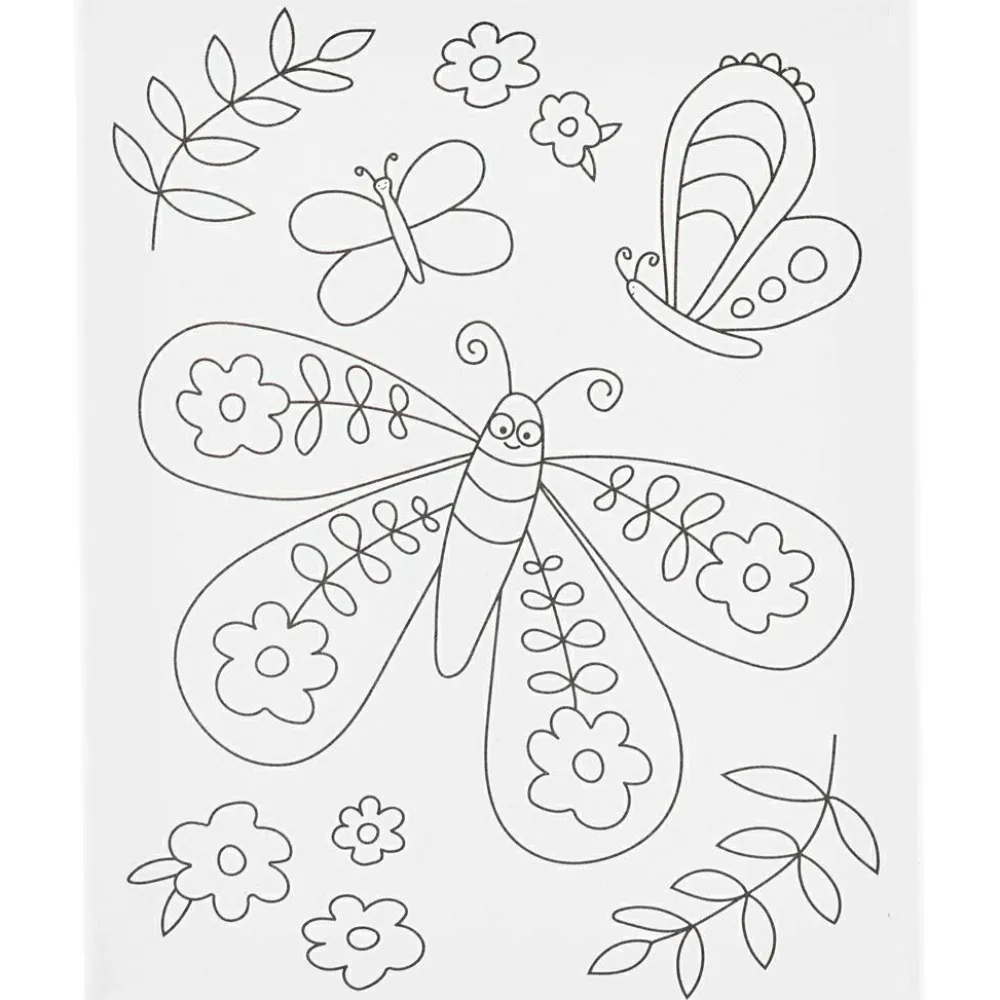 Tegne- & Malegrej<Creativ Company Malerlærred 24 x 30 cm - Smilende sommerfugl