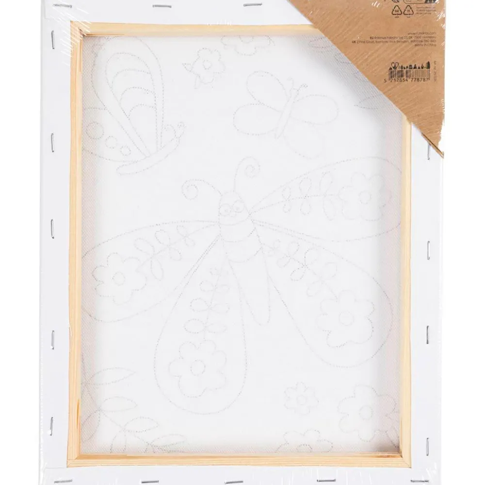 Tegne- & Malegrej<Creativ Company Malerlærred 24 x 30 cm - Smilende sommerfugl