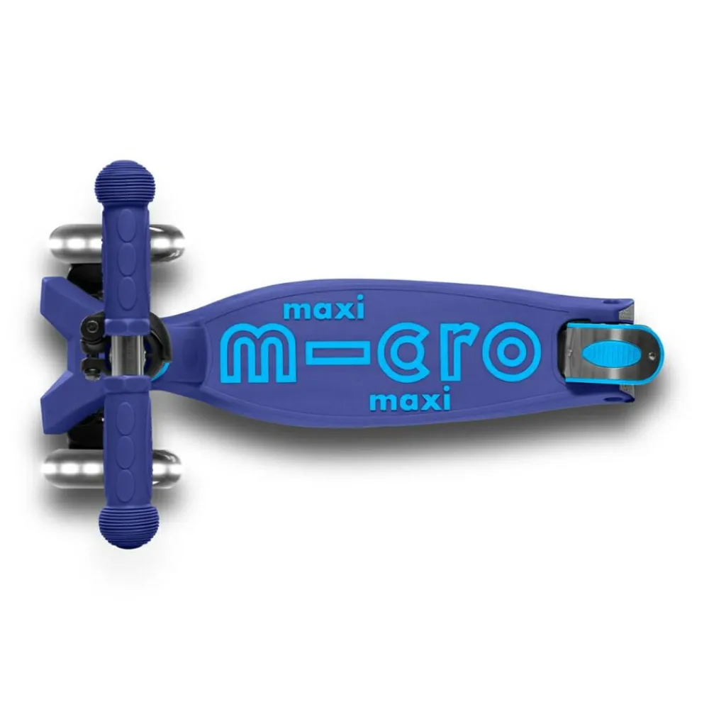 Løbehjul<Micro - Maxi Deluxe Foldbar LED, Navy