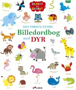 Sprog & Leg|Børnebøger<Forlaget Bolden Min første store billedordbog med dyr