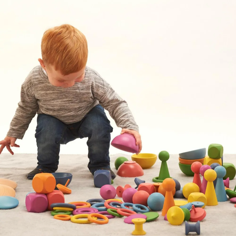 Trælegetøj|Montessori<tickit® Montessori regnbue sæt, 84 dele