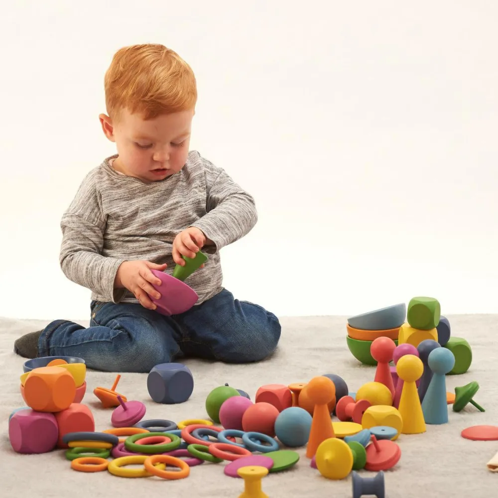 Trælegetøj|Montessori<tickit® Montessori regnbue sæt, 84 dele