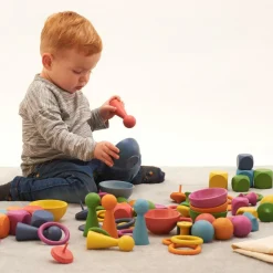 Trælegetøj|Montessori<tickit® Montessori regnbue sæt, 84 dele