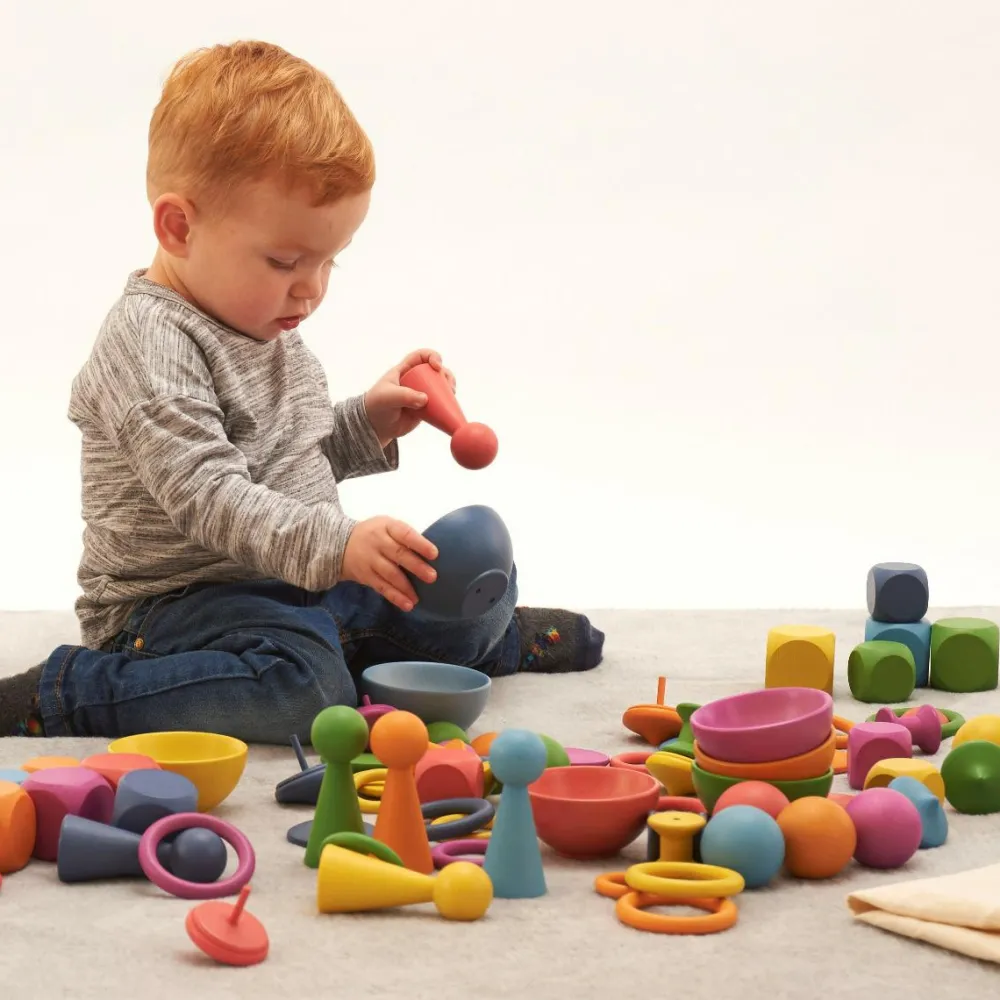 Trælegetøj|Montessori<tickit® Montessori regnbue sæt, 84 dele