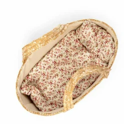Dukkevogn< Moseskurv m. sengesæt - 35 cm