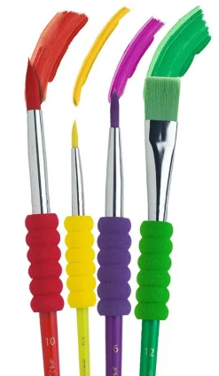 Montessori|Tegne- & Malegrej<Faber-Castell Penselsæt m. godt greb, 4 stk/4 str.
