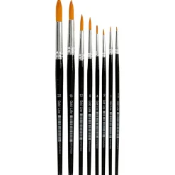 Tegne- & Malegrej<Creativ Company Pensler Gold Line - Runde, 8 stk