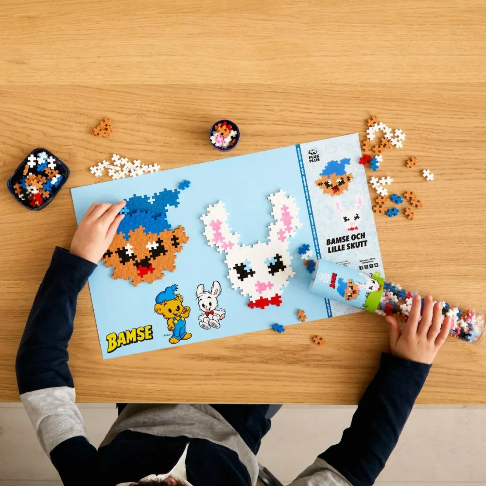 Byggesæt<Plus-Plus i rør - Bamse & Lille Hopsa, 240 stk