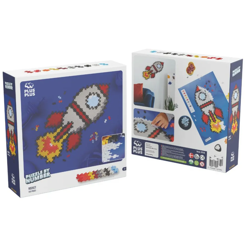 Legetøj Til Ferien|Puslespil<Plus-Plus - Puzzle By Number, Raket 500 stk