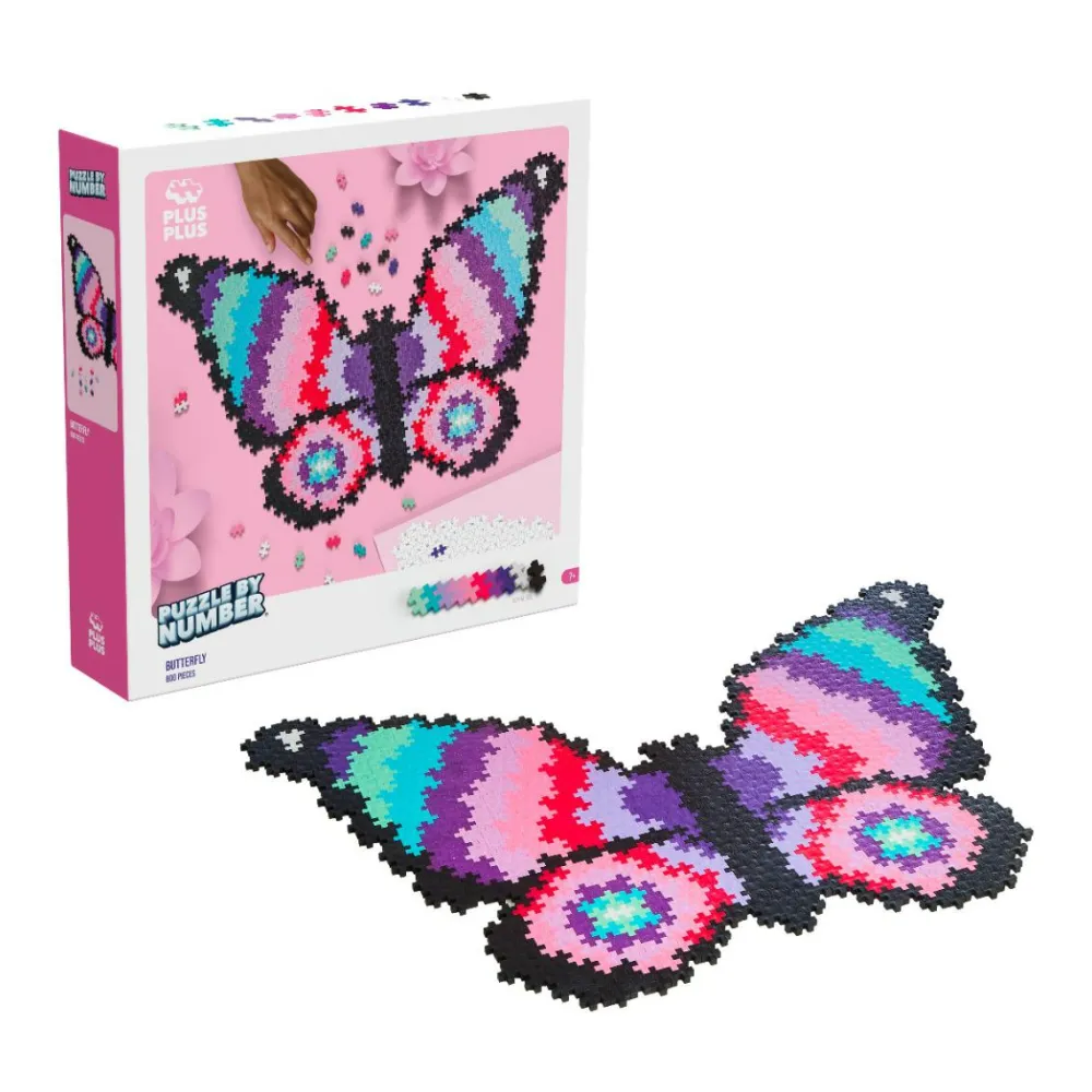 Puslespil<Plus-Plus - Puzzle By Number, Sommerfugl 800 stk