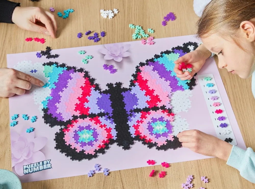 Puslespil<Plus-Plus - Puzzle By Number, Sommerfugl 800 stk