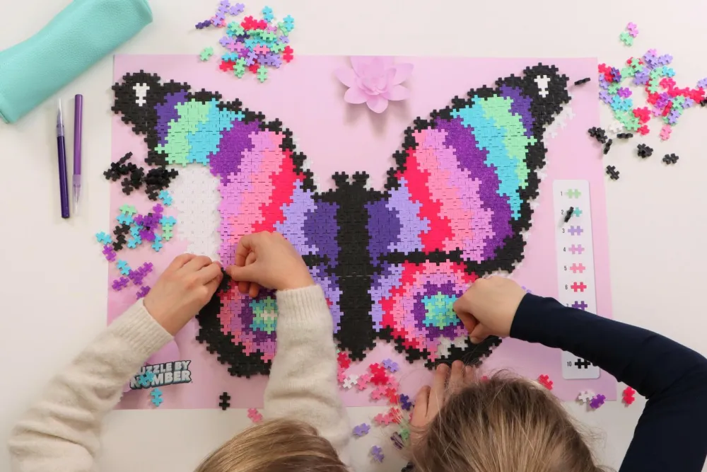 Puslespil<Plus-Plus - Puzzle By Number, Sommerfugl 800 stk