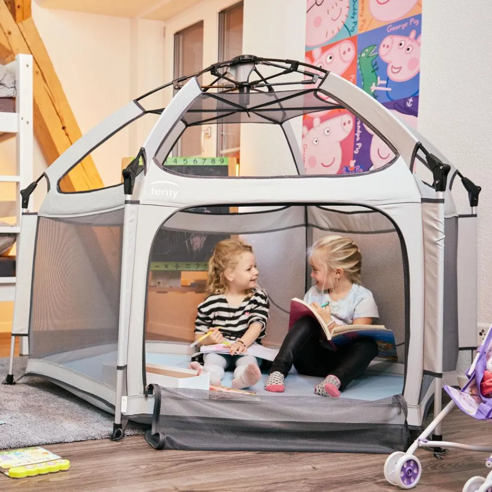 Udeleg|Legetelt< Pop-up hyggehule - Lysegrå