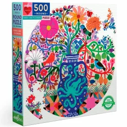 Økologisk Eller Bæredygtig|Puslespil<eeBoo Puslespil med 500 brikker - Birds & flowers