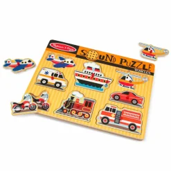 Puslespil|Tumlinge Legetøj<Melissa & Doug Puslespil med lyd - køretøjer