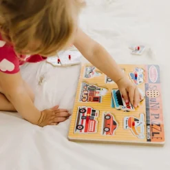 Puslespil|Tumlinge Legetøj<Melissa & Doug Puslespil med lyd - køretøjer
