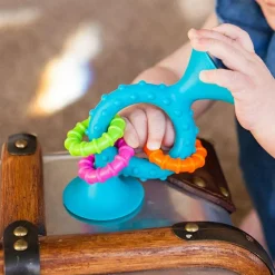 Rangler|Bidelegetøj<Fat Brain Toys Rangle m. sugekop - Turkis