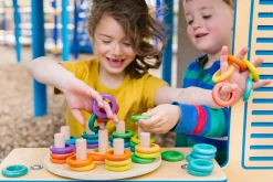 Trælegetøj|Montessori< Regnbuebræt med ringe