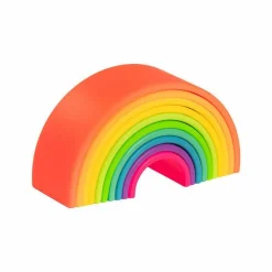 Bidelegetøj|Babylegetøj<Dëna Regnbue i silikone - Neon, 10 dele
