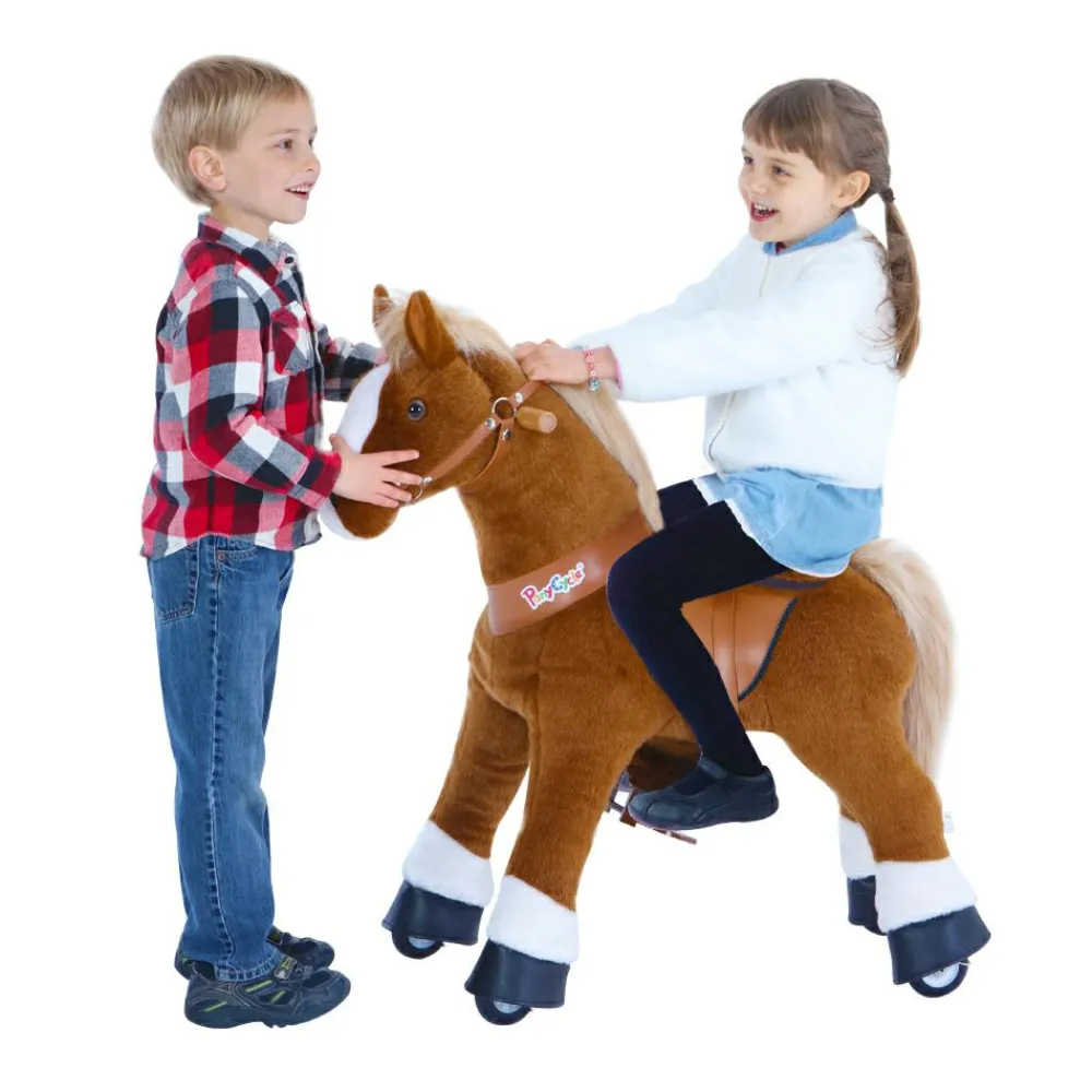 Grovmotorik<PonyCycle Rid Selv - Hest, lysebrun m. hvid blis, Medium